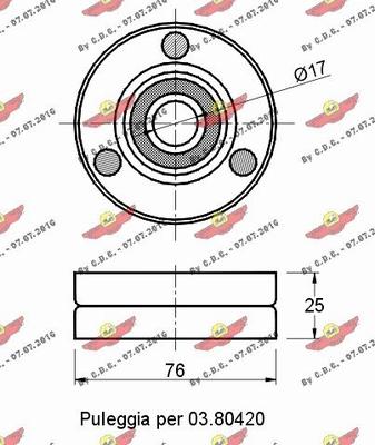 Autokit 03.80407 - Паразитний / провідний ролик, поліклиновий ремінь autozip.com.ua