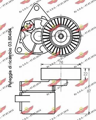 Autokit 03.80489 - Натягувач ременя, клинові зуб. autozip.com.ua