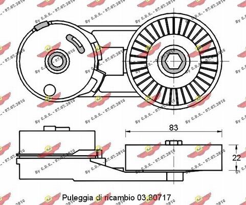 Autokit 03.80716 - Натягувач ременя, клинові зуб. autozip.com.ua