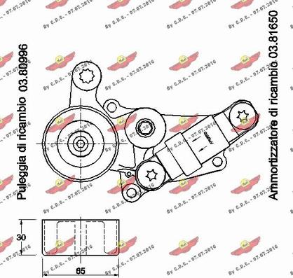 Autokit 03.80738 - Натягувач ременя, клинові зуб. autozip.com.ua