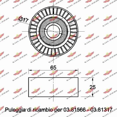 Autokit 03.81567 - Паразитний / провідний ролик, поліклиновий ремінь autozip.com.ua