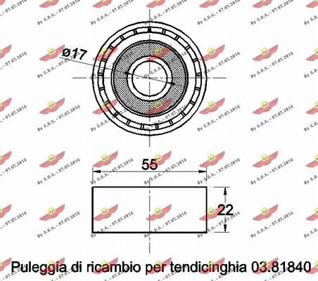 Autokit 03.81841 - Паразитний / провідний ролик, поліклиновий ремінь autozip.com.ua