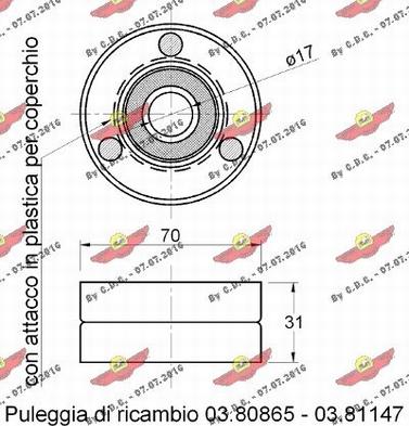 Autokit 03.82010 - Паразитний / провідний ролик, поліклиновий ремінь autozip.com.ua