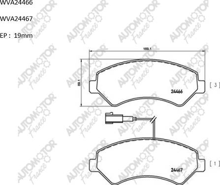 Automotor France PBP5464 - Гальмівні колодки, дискові гальма autozip.com.ua