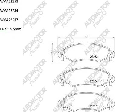 Automotor France PBP1248 - Гальмівні колодки, дискові гальма autozip.com.ua