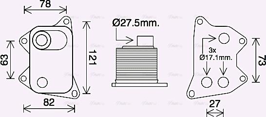 Ava Quality Cooling AI3420 - Масляний радіатор, рухове масло autozip.com.ua