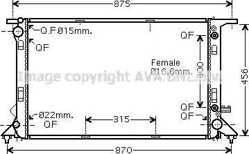 Ava Quality Cooling AI 2291 - Радіатор, охолодження двигуна autozip.com.ua