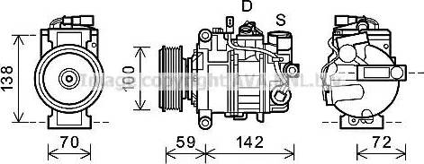 Ava Quality Cooling AIAK338 - Компресор, кондиціонер autozip.com.ua