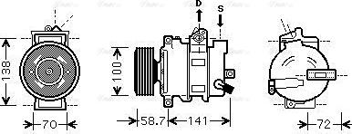 Ava Quality Cooling AIAK279 - Компресор, кондиціонер autozip.com.ua