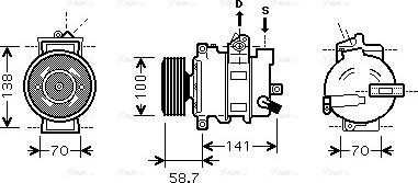 Ava Quality Cooling AI K287 - Компресор, кондиціонер autozip.com.ua