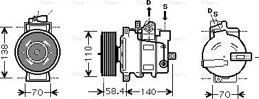 Ava Quality Cooling AI K274 - Компресор, кондиціонер autozip.com.ua