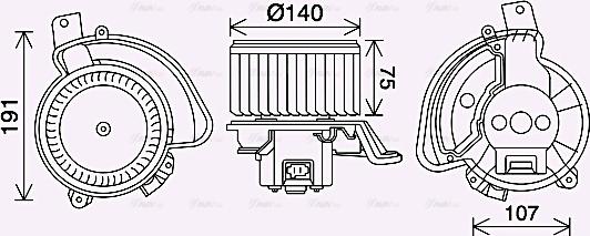 AVA AL8155 - Вентилятор салону autozip.com.ua