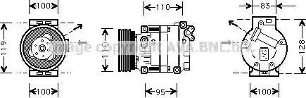 Ava Quality Cooling AL K019 - Компресор, кондиціонер autozip.com.ua