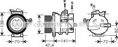 Ava Quality Cooling AU K188 - Компресор, кондиціонер autozip.com.ua