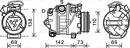 Ava Quality Cooling BWAK452 - Компресор, кондиціонер autozip.com.ua