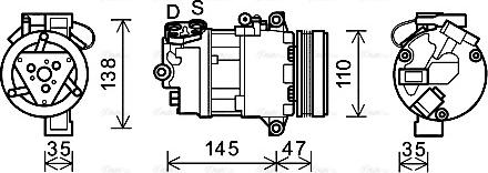 Ava Quality Cooling BWAK395 - Компресор, кондиціонер autozip.com.ua