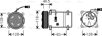 Ava Quality Cooling CNAK158 - Компресор, кондиціонер autozip.com.ua