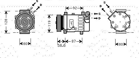 Ava Quality Cooling CNAK238 - Компресор, кондиціонер autozip.com.ua