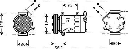 Ava Quality Cooling CNAK237 - Компресор, кондиціонер autozip.com.ua