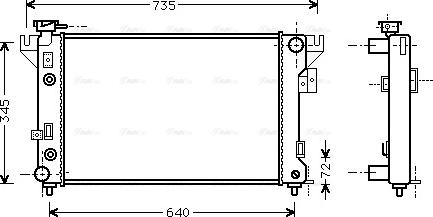 AVA CR2032 - Радіатор, охолодження двигуна autozip.com.ua