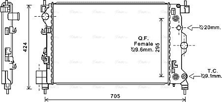 Ava Quality Cooling CTA2044 - Радіатор, охолодження двигуна autozip.com.ua