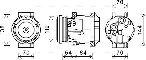 AVA CTAK055 - Компресор, кондиціонер autozip.com.ua