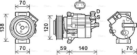 Ava Quality Cooling CTK065 - Компресор, кондиціонер autozip.com.ua