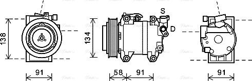AVA DNK344 - Компресор, кондиціонер autozip.com.ua