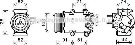 Ava Quality Cooling FDK570 - Компресор, кондиціонер autozip.com.ua