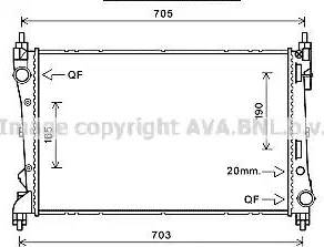 Ava Quality Cooling FT2449 - Радіатор, охолодження двигуна autozip.com.ua