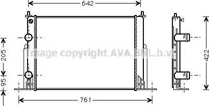 AVA FT 2244 - Радіатор, охолодження двигуна autozip.com.ua