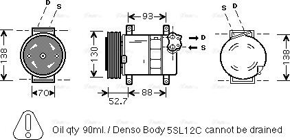 Ava Quality Cooling FTAK088 - Компресор, кондиціонер autozip.com.ua