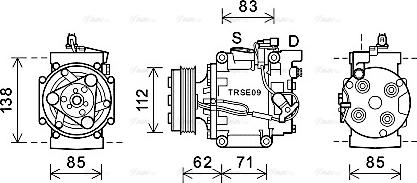 Ava Quality Cooling HDK302 - Компресор, кондиціонер autozip.com.ua