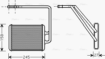 Ava Quality Cooling HY 6141 - Теплообмінник, опалення салону autozip.com.ua