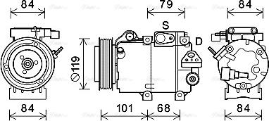 Ava Quality Cooling HYK374 - Компресор, кондиціонер autozip.com.ua