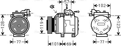 Ava Quality Cooling HY K222 - Компресор, кондиціонер autozip.com.ua