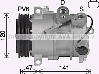 Ava Quality Cooling JEK086 - Компресор, кондиціонер autozip.com.ua