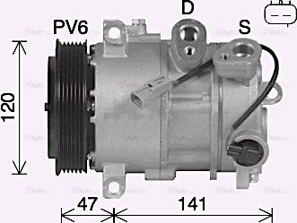 Ava Quality Cooling JEAK086 - Компресор, кондиціонер autozip.com.ua