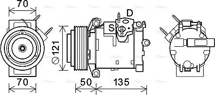 Ava Quality Cooling JEK066 - Компресор, кондиціонер autozip.com.ua