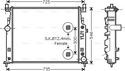 Ava Quality Cooling MS 2458 - Радіатор, охолодження двигуна autozip.com.ua