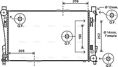 Ava Quality Cooling MS2589 - Радіатор, охолодження двигуна autozip.com.ua