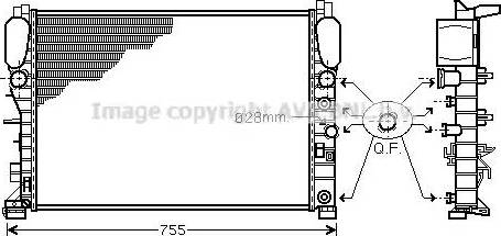 Ava Quality Cooling MS 2341 - Радіатор, охолодження двигуна autozip.com.ua