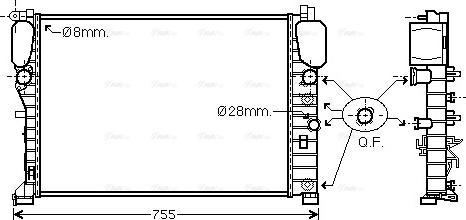 Ava Quality Cooling MSA2449 - Радіатор, охолодження двигуна autozip.com.ua