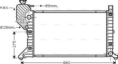 AVA MSA2300 - Радіатор, охолодження двигуна autozip.com.ua