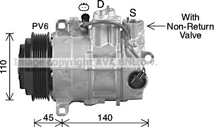 Ava Quality Cooling MSK756 - Компресор, кондиціонер autozip.com.ua