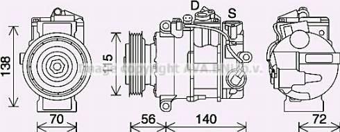 Ava Quality Cooling MSK704 - Компресор, кондиціонер autozip.com.ua