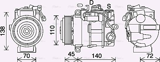 Ava Quality Cooling MSK705 - Компресор, кондиціонер autozip.com.ua