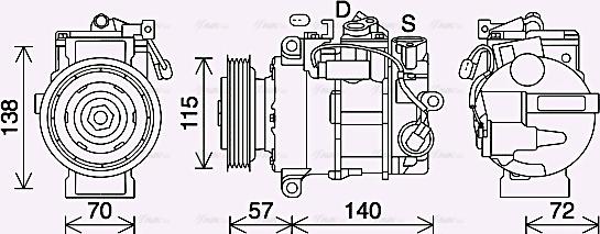 Ava Quality Cooling MSK708 - Компресор, кондиціонер autozip.com.ua