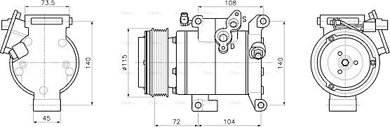 Ava Quality Cooling MZAK304 - Компресор, кондиціонер autozip.com.ua