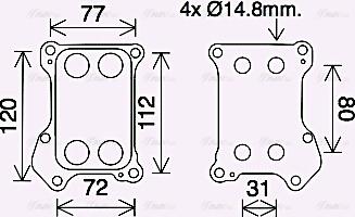 Ava Quality Cooling OL3688 - Масляний радіатор, рухове масло autozip.com.ua